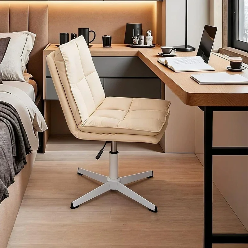Leather Comfortable Office Chair High Back Armless Rolling Office Chair Ergonomic Computer Sillas De Escritorio Salon Furniture