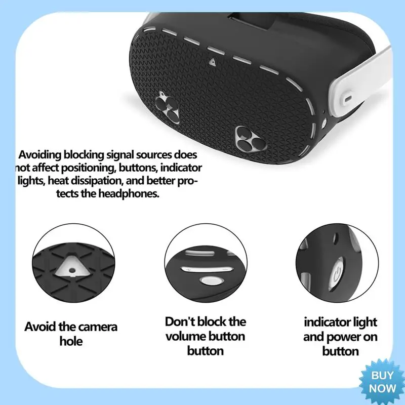 A47Z Silicone Protective Case For Meta Quest 3S Anti-Collision Host Protective Cover VR Accessories B