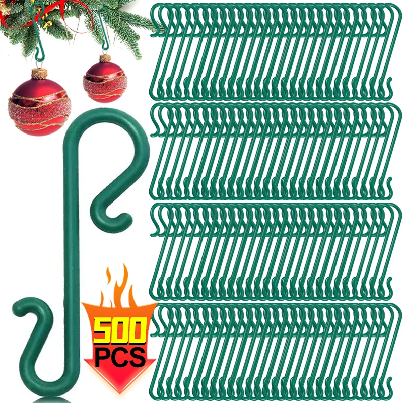 10-500 Stuks Kerst Ornament S-Vormige Haken Kerstboom Bal Hanger Opknoping Decoratie 2025 Nieuwjaar Home Decor Benodigdheden