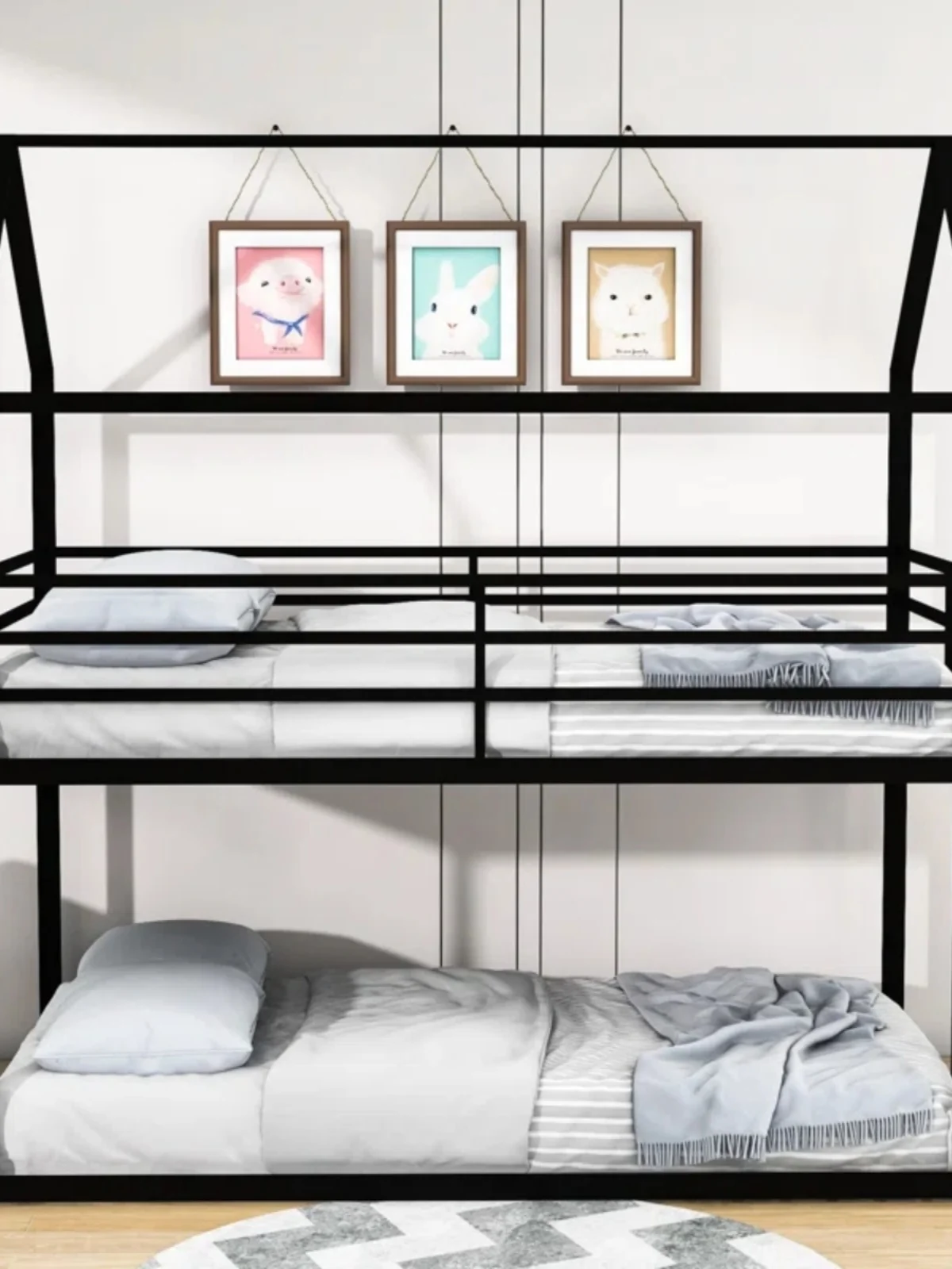 Upper and lower bunk beds Children's double bed Small apartment type child and mother bed High and low bunk