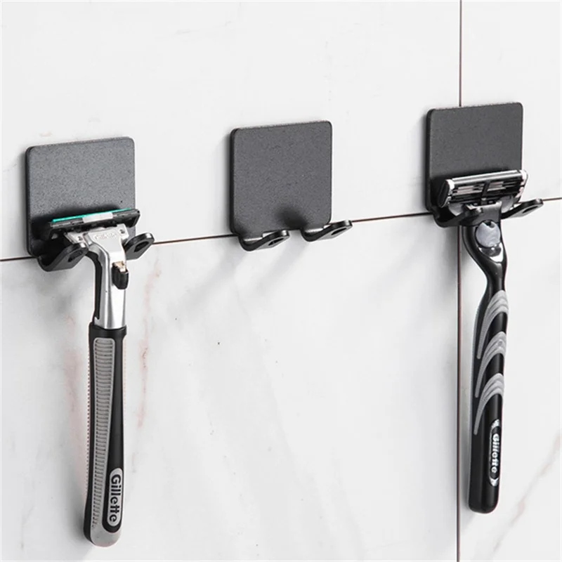 Bathroom Shelf Razor Stand Wall Razor Holder Shower Razor Blade Holder Man Shaver Holder For Bathroom Hook Hanger Shaving Holder