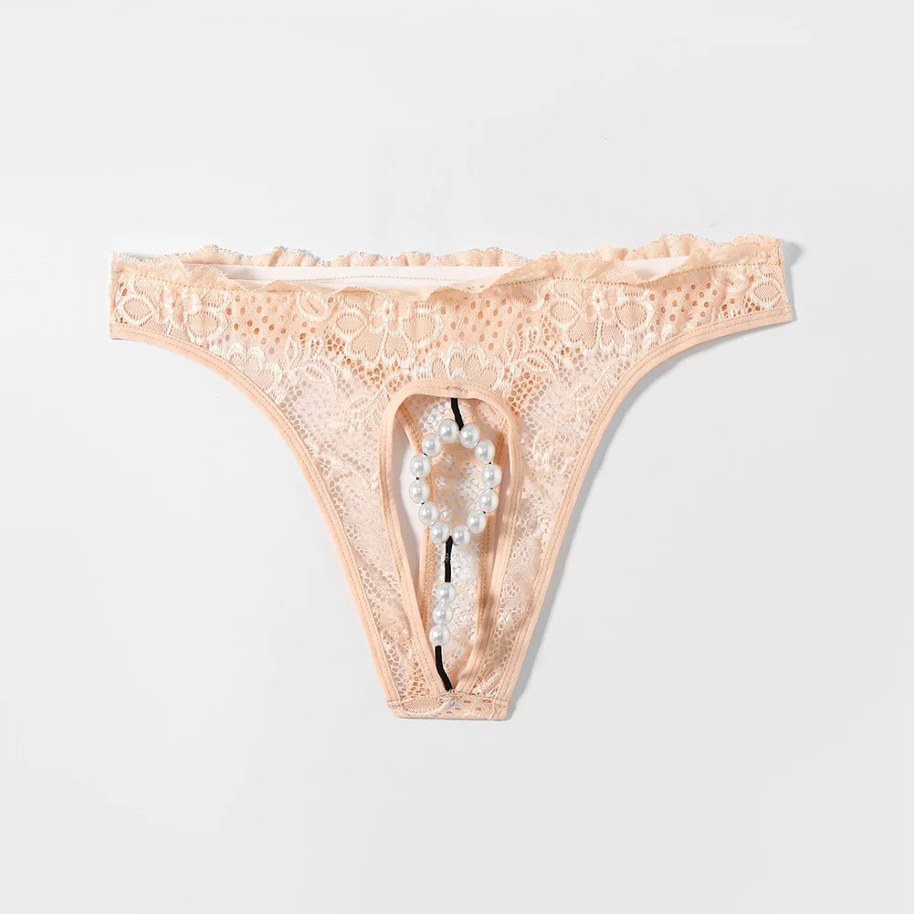 

Men Cock Ring With Pearl Underpants Erotic Briefs Stretch Underwear For Hot Man Front Open Sissy Lace Panties Low Waist Lingerie