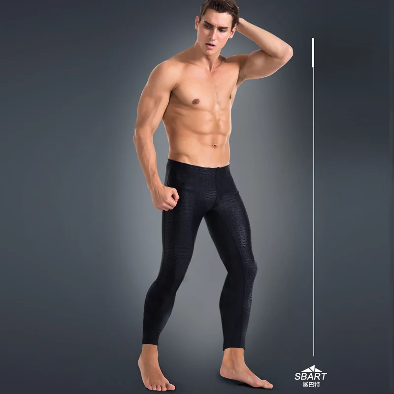 SBART Sharkskin Men Surf Pants Anti-UV Lycra Rashguard Leggings Full Length Yoga Fitness Swim Surf Quick Dry Anti Jellyfish Pant