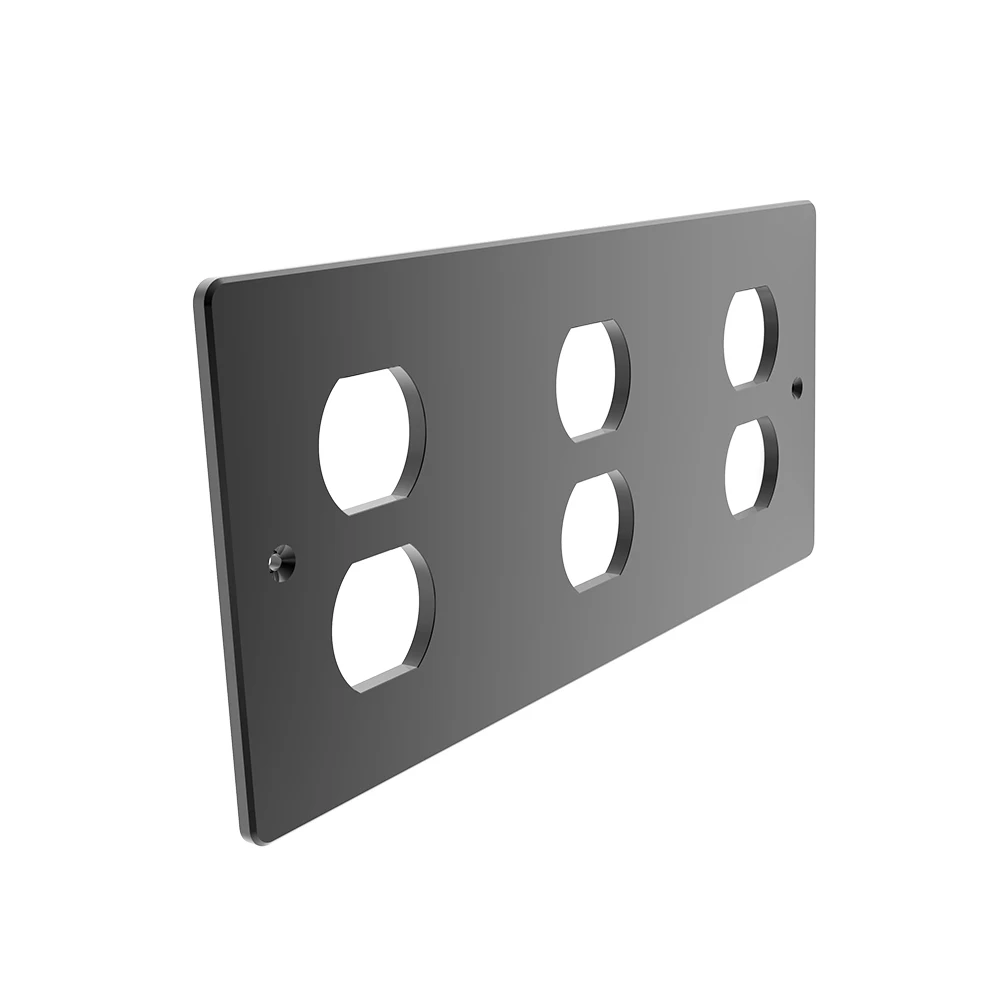 HIFI 6-Loch Amerikanische Standardsteckdose US-Stecker Stromanschluss 3-polige Elektrische Steckdose Abdeckung aus Aluminium – Detail 1