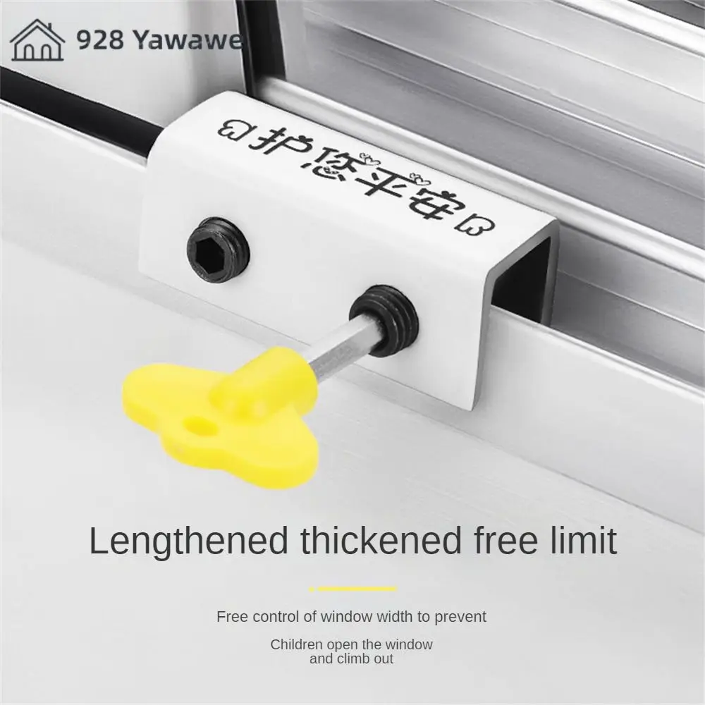 Windows Guard Stopper No-drill Install Adjustable Zinc Alloy Wedge Safety Lock Sliding Window Security Locks Anti Theft