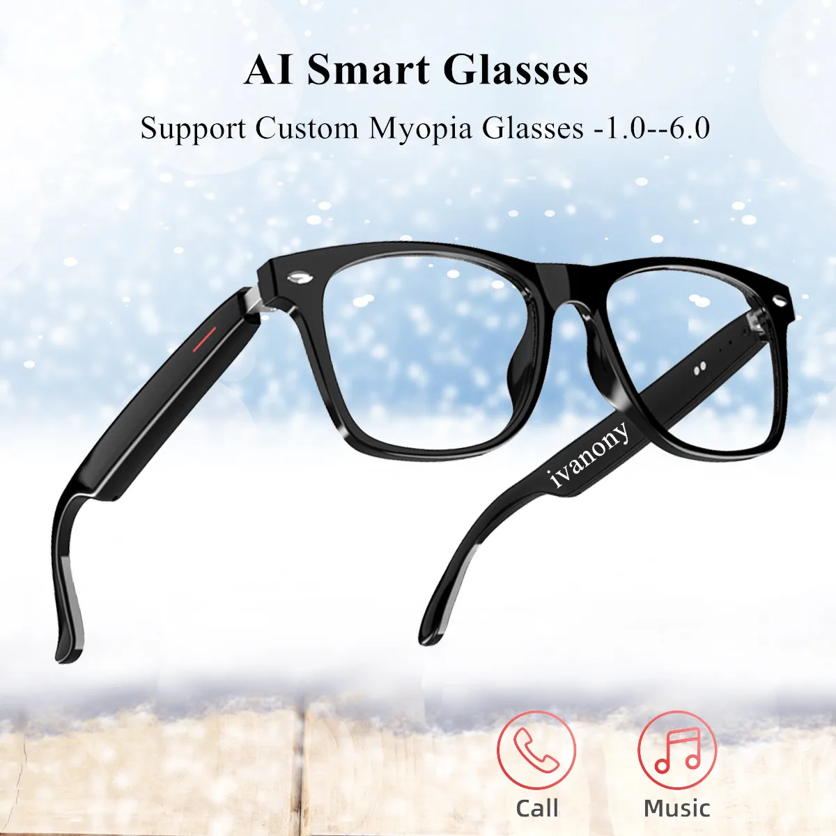 

Smart Glasses Myopia Lenses Bluetooth Call Listen Music Noise Cancel Eyeglasses Prescription Lenses Smart Translate Glasses