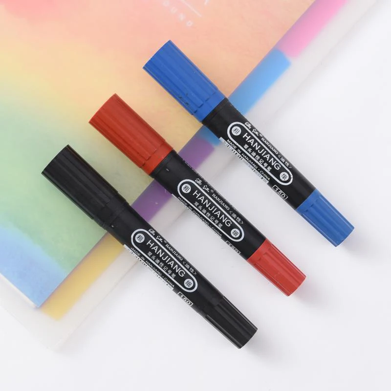 Large Double-head Oily Marker Pen Big Head Pen Waterproof Thick Head Not Fade Marker Pen Art Office School Stationery Supplies