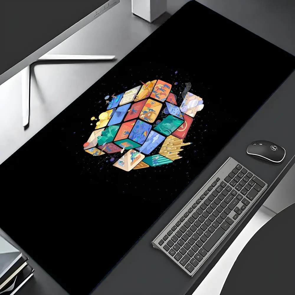 

Художественный фэнтезийный большой коврик для мыши с кубиком Рубика, резиновый противоскользящий настольный коврик, аксессуары, игровой коврик для мыши, подходящий для работы и игр