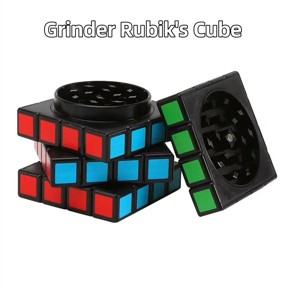 1.8 Inch Magnet Magic Cube Four Layers Multifunctional Grinder Cigarette Shredder Spice Crusher - Compact Portable Spice Grinder