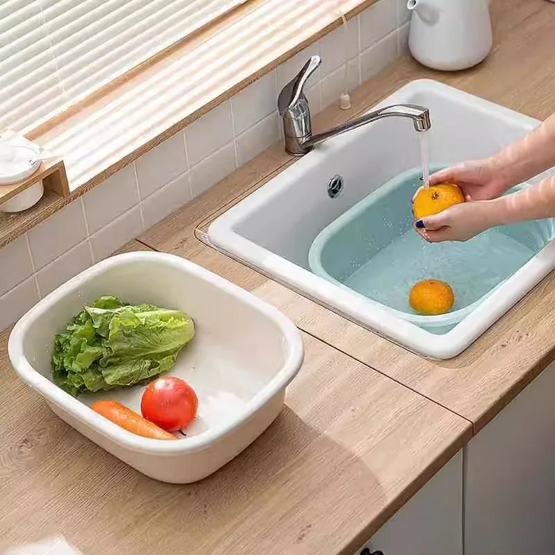 

Large Size Thickened Plastic Rectangular Sink for Students Dormitory Home Vegetable Washing Laundry Basin Children Face Basin
