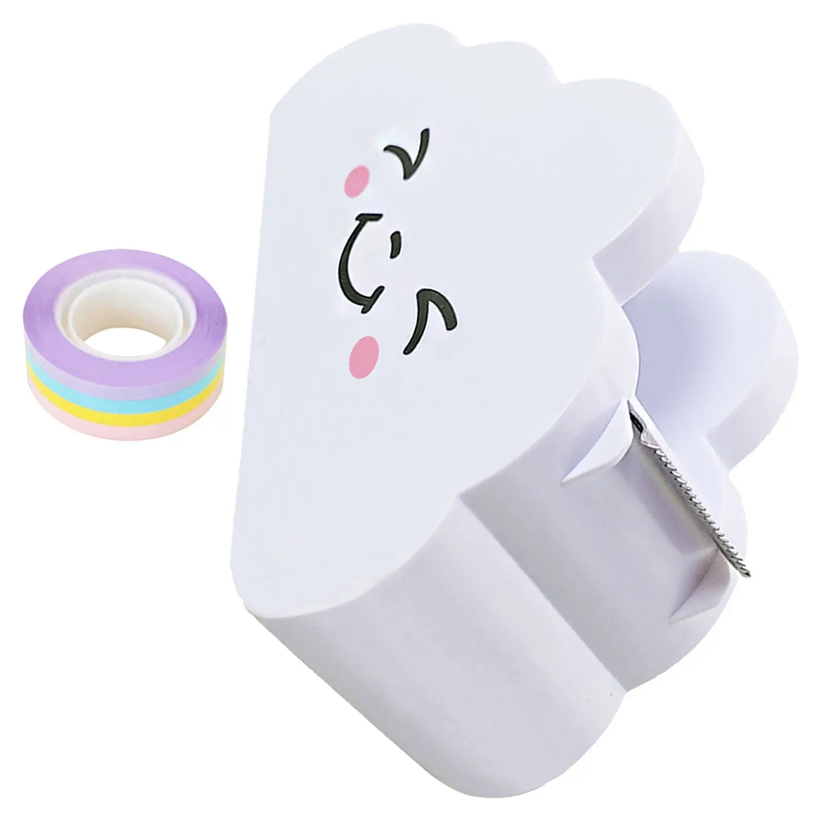 Rainbow Tape Dispenser Rainbow Tape Adhesive Desktop Multi function Paper Set Cutting Tool Storage Practical Design