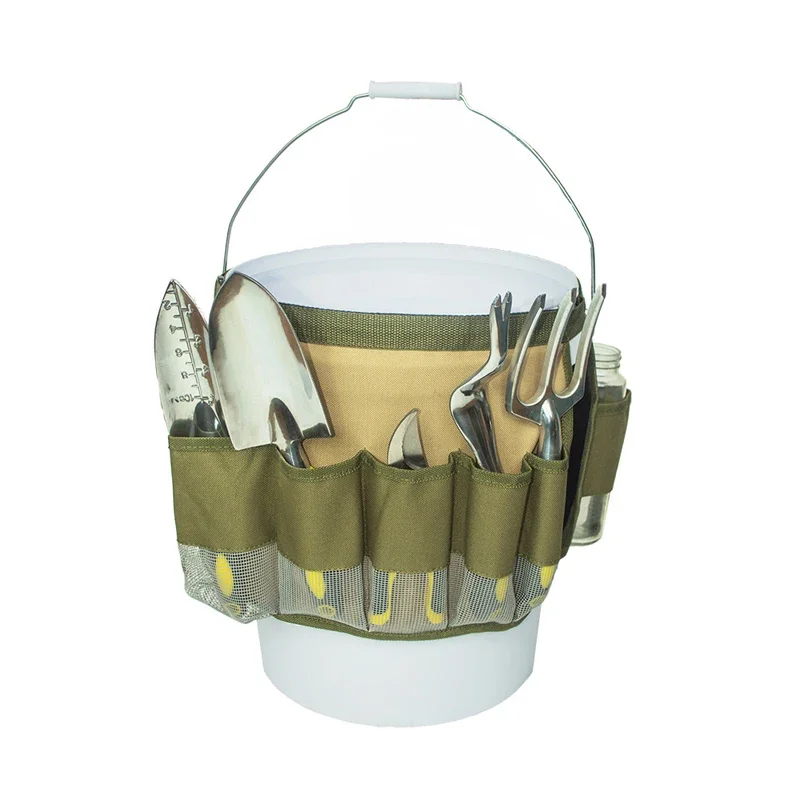 Portable Garden Tool Bag 600D Oxford Cloth Adjustable Tool Organizer Fishing Bucket Storage Bag Garden Supplies