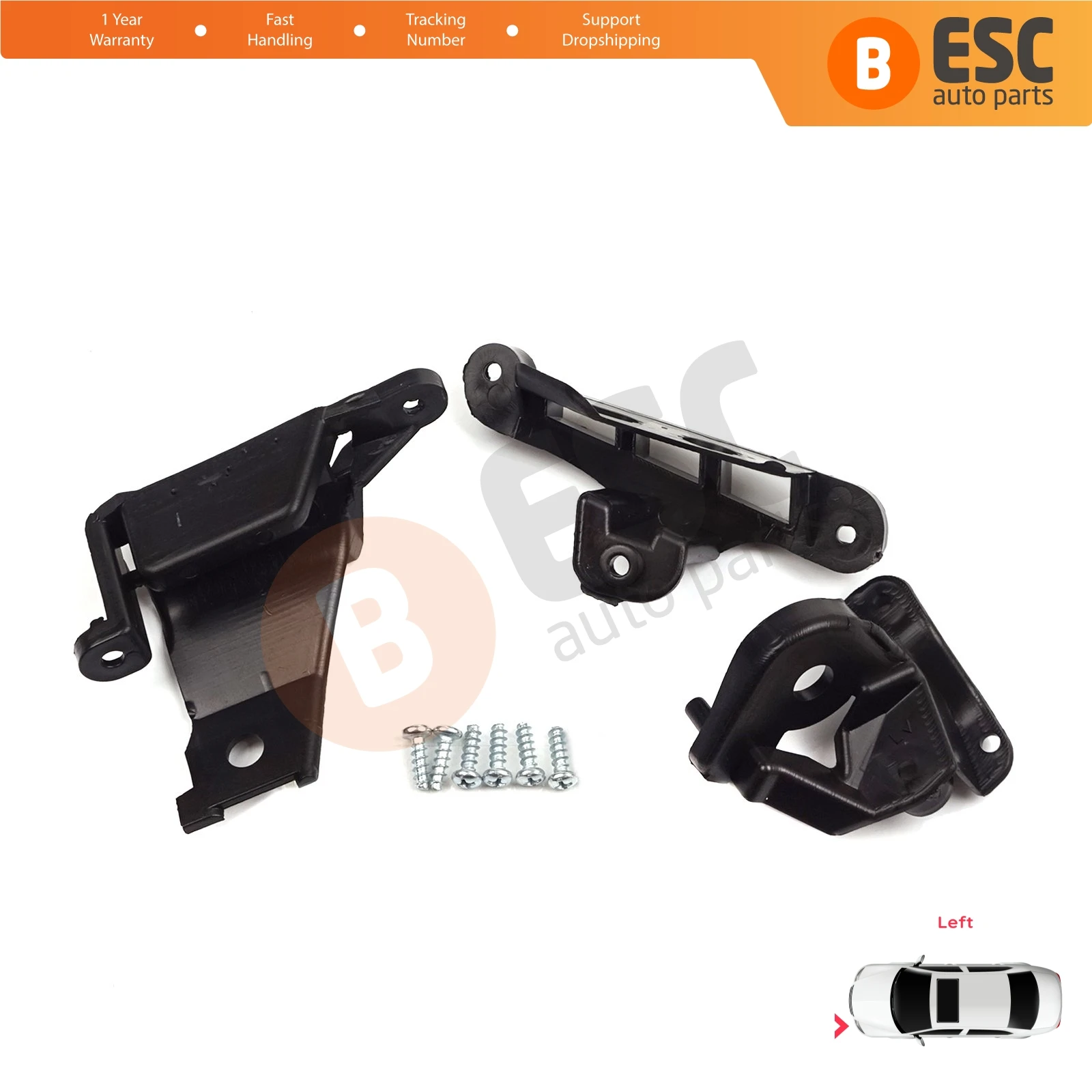 EHL512 Headlight Headlamp Repair Mount Bracket Clips Kit Left for Peugeot 308 MK1 2007-2013 Sedan HB SW CC RCZ 408 T7 6212E3