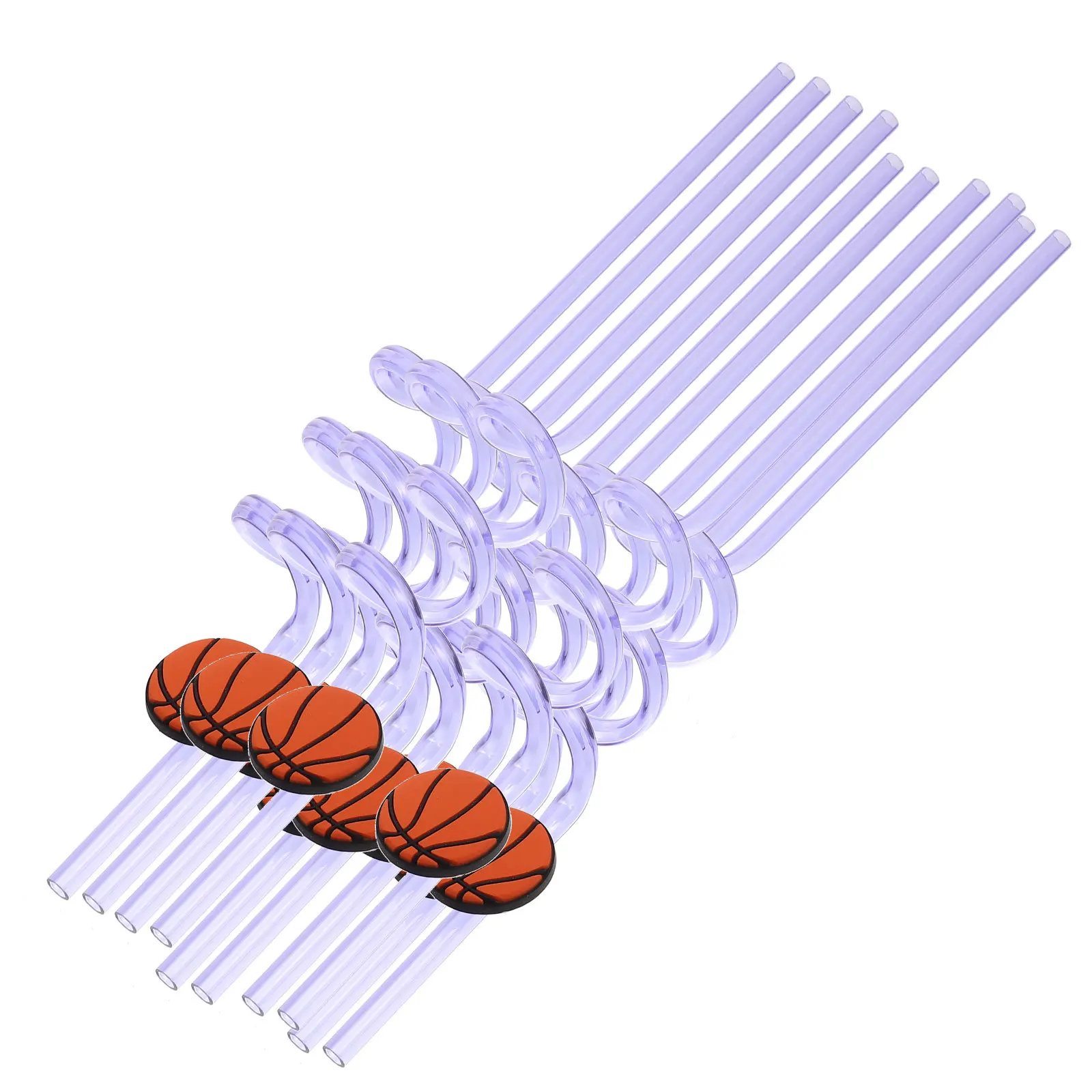 

10 шт., спиральные пластиковые соломинки, яркие спортивные тематические товары для вечеринок, соломинки для питья, многоразовые соломинки для коктейлей и соков