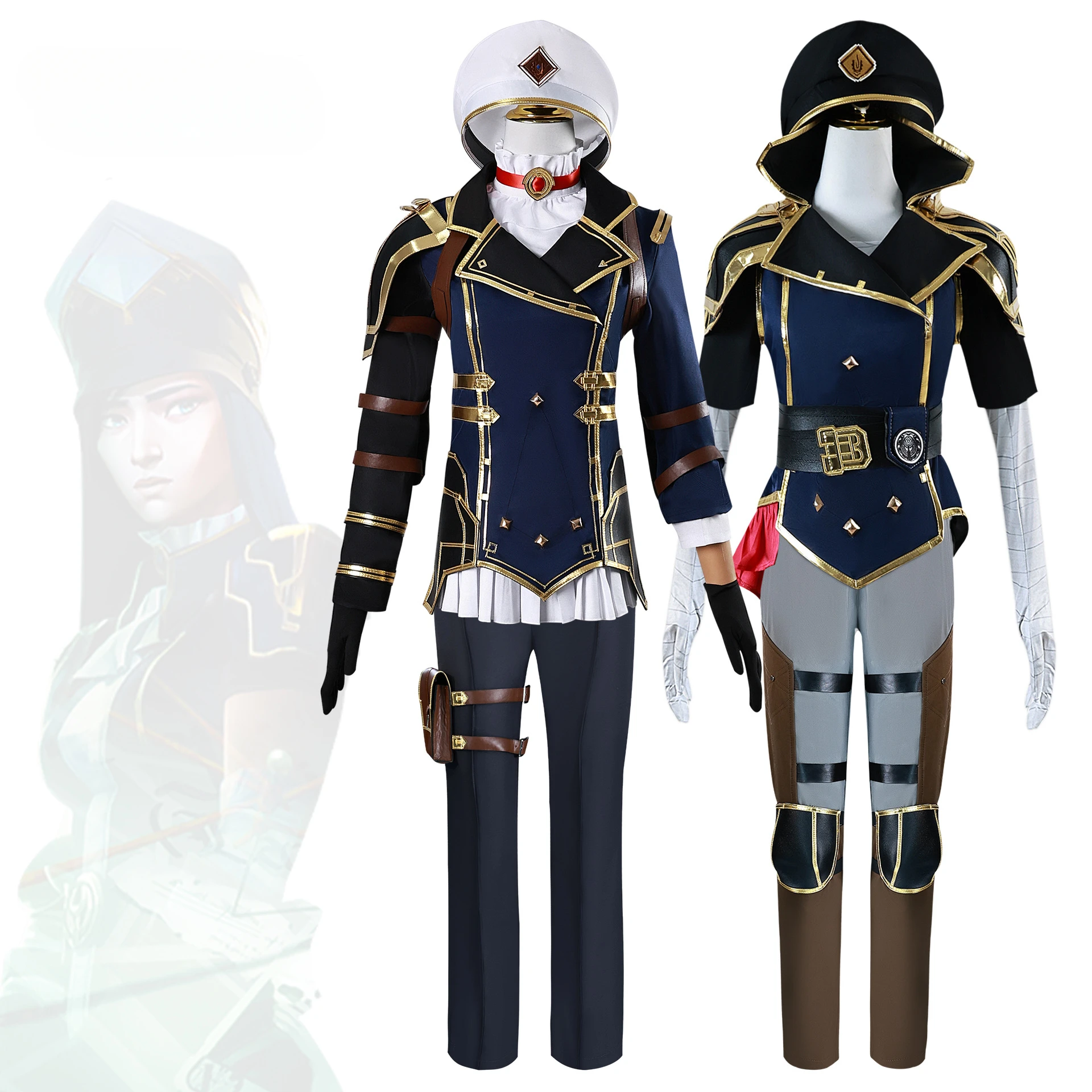 

Caitlyn Kiramman VI Cosplay Costume Game League of Legends LOL Arcane Season 2 Cos Uniform Suits Wig Halloween Role Play Outfits