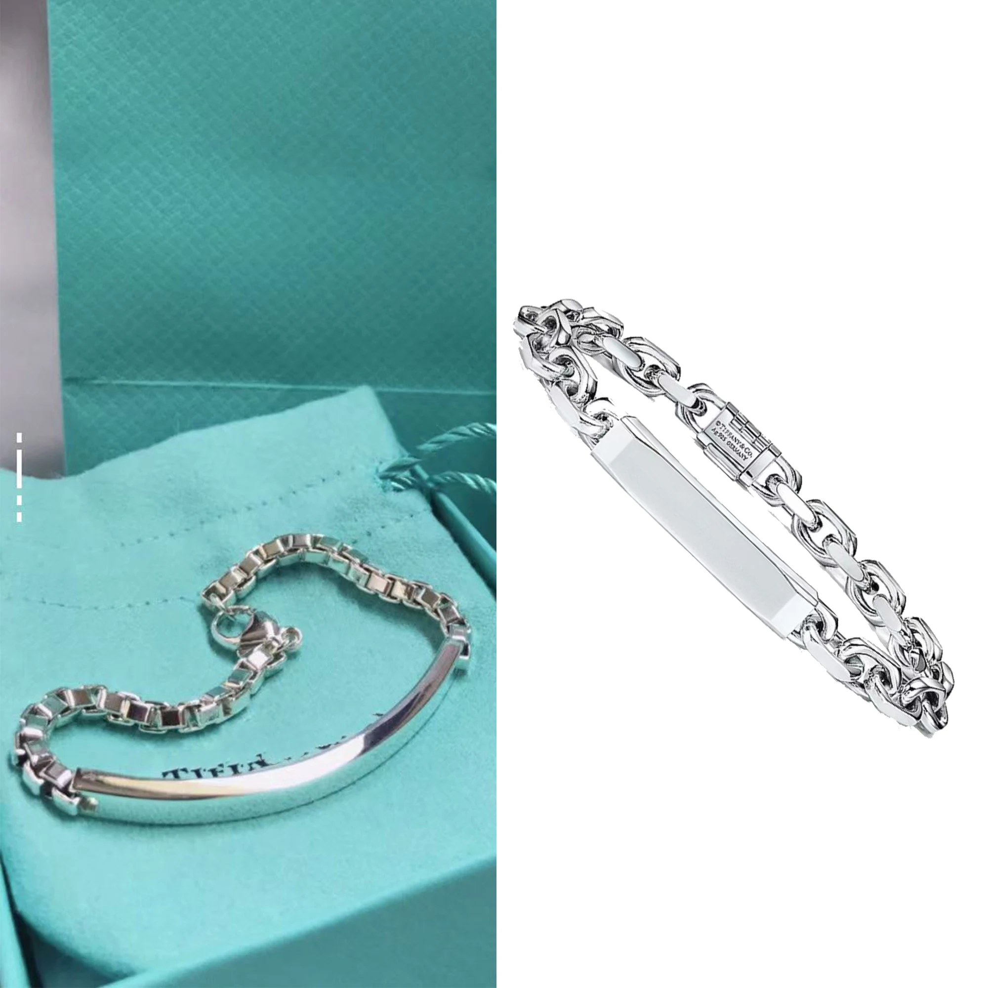 

Fashionable neutral smooth surface bracelet made of pure silver S925 simple and versatile bracelet TCO series holiday gift