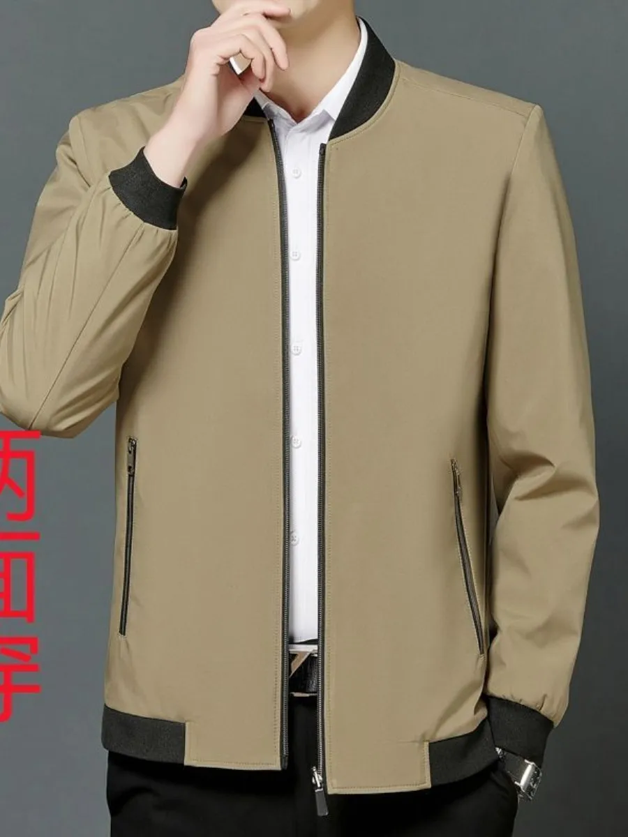 

Двусторонняя повседневная куртка для мужчин на весну-осень, дышащая, свободного кроя, без манжет, с V-образным вырезом