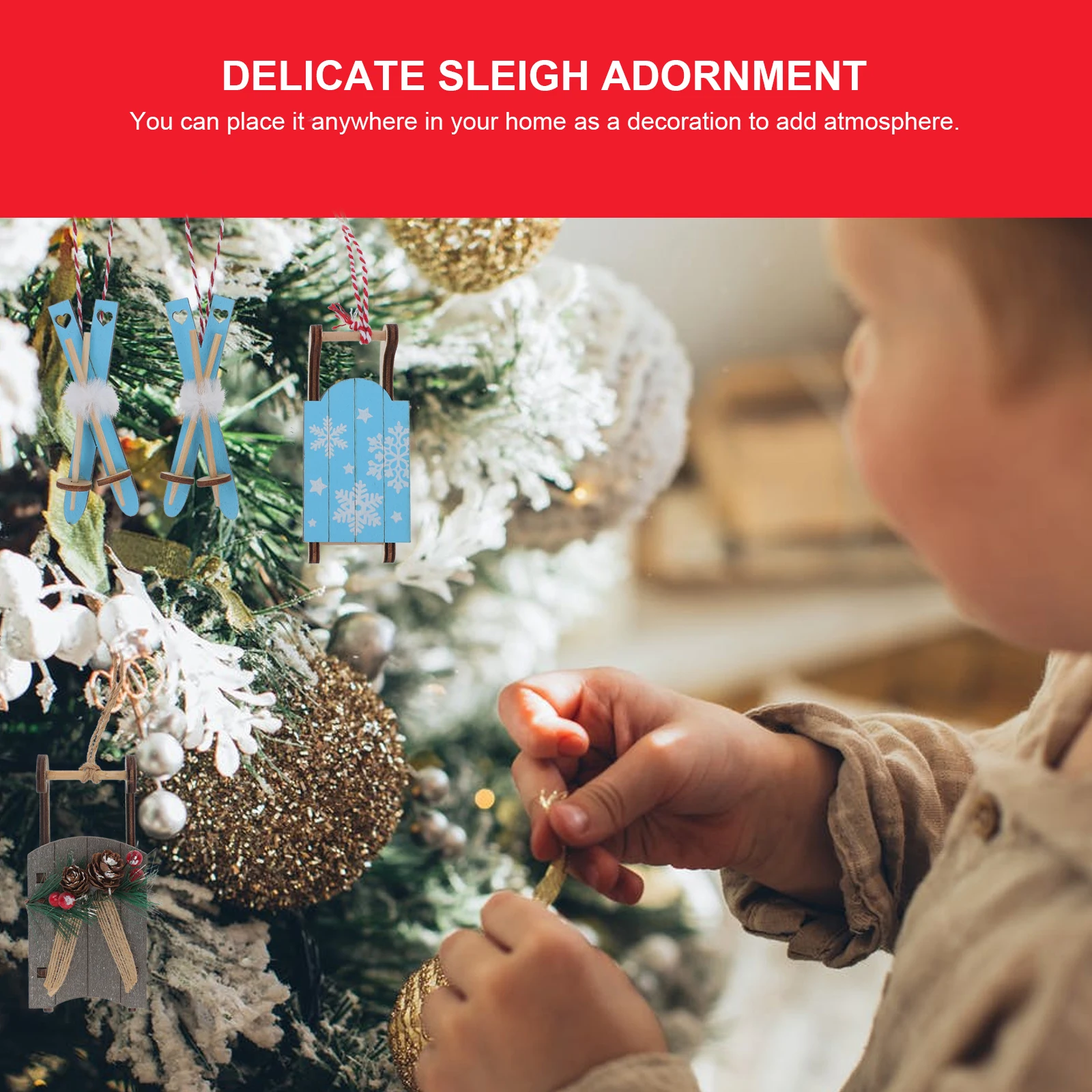 

3pcs Christmas Tree Decorations Wooden Hangings Painted Small Hanging Pieces Holiday Party Home Xmas Pendants Wind Bell Ornament