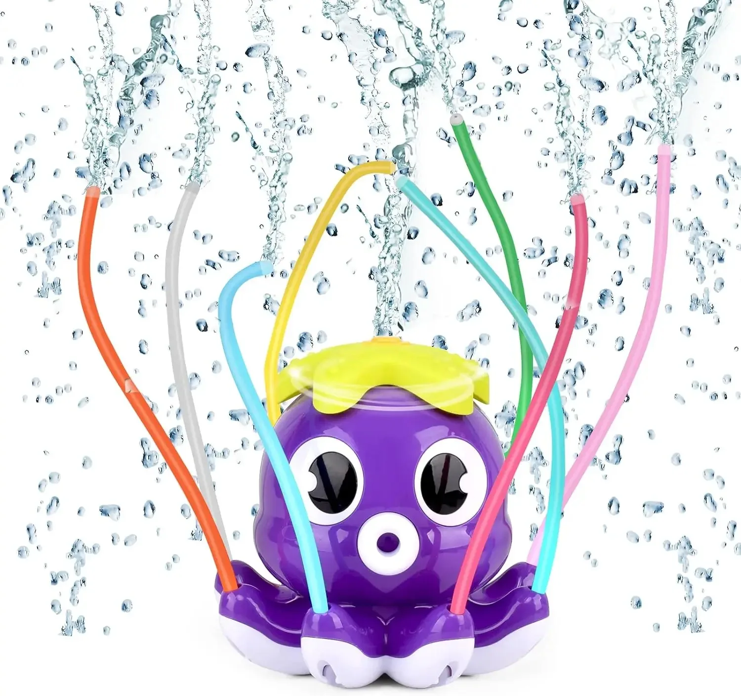Rociador de agua de pulpo para niños, juguetes de juego exterior de verano, juegos de patio trasero con 8 tubos de gafas, juguetes al aire libre para niños