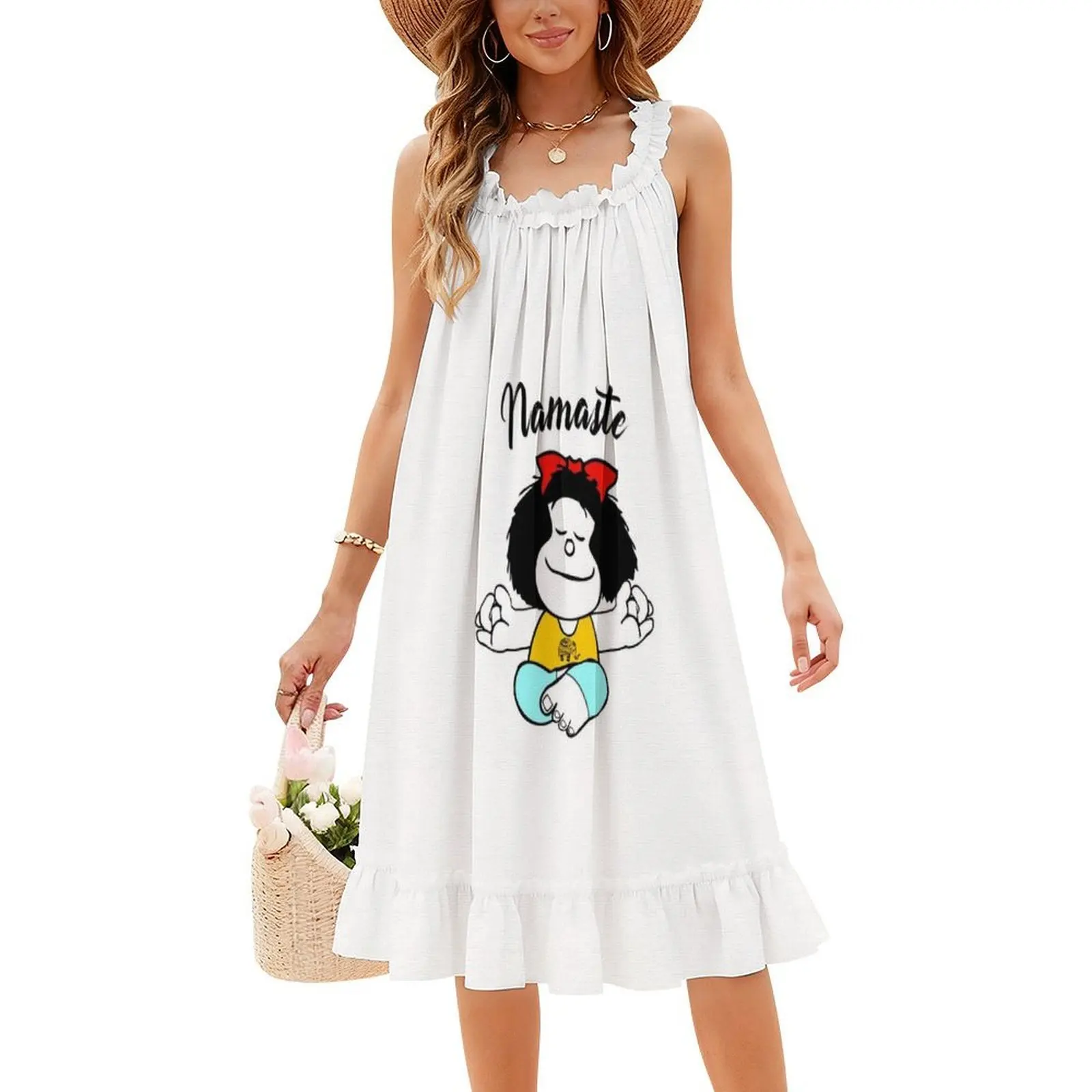 فستان كاجوال على الطراز الكوري من مافالدا ناماستي للنساء فساتين مكتب يومية بسيطة للسيدات مافالدا يوغا ناماستي كارتون كوينو امرأة #4