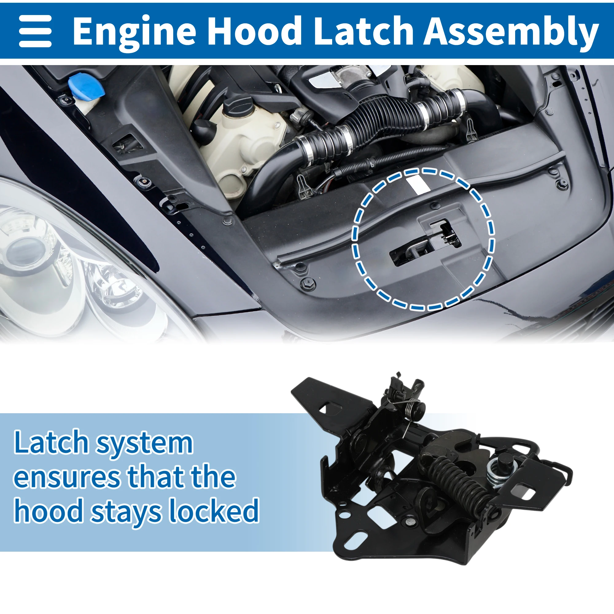 

UXCELL Защелка капота в сборе для Volkswagen Passat 2001-2005 гг. Разблокировка замка капота двигателя No 3B0823509AB