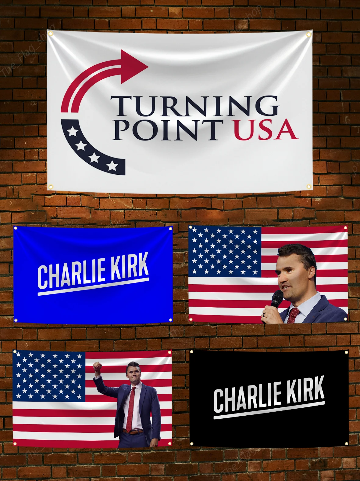 90x150cm Turning Point USA Charlie Kirk Flag Polyester Digital Printing Banner Wall Art Home or Outdoor Decoration Tapestry