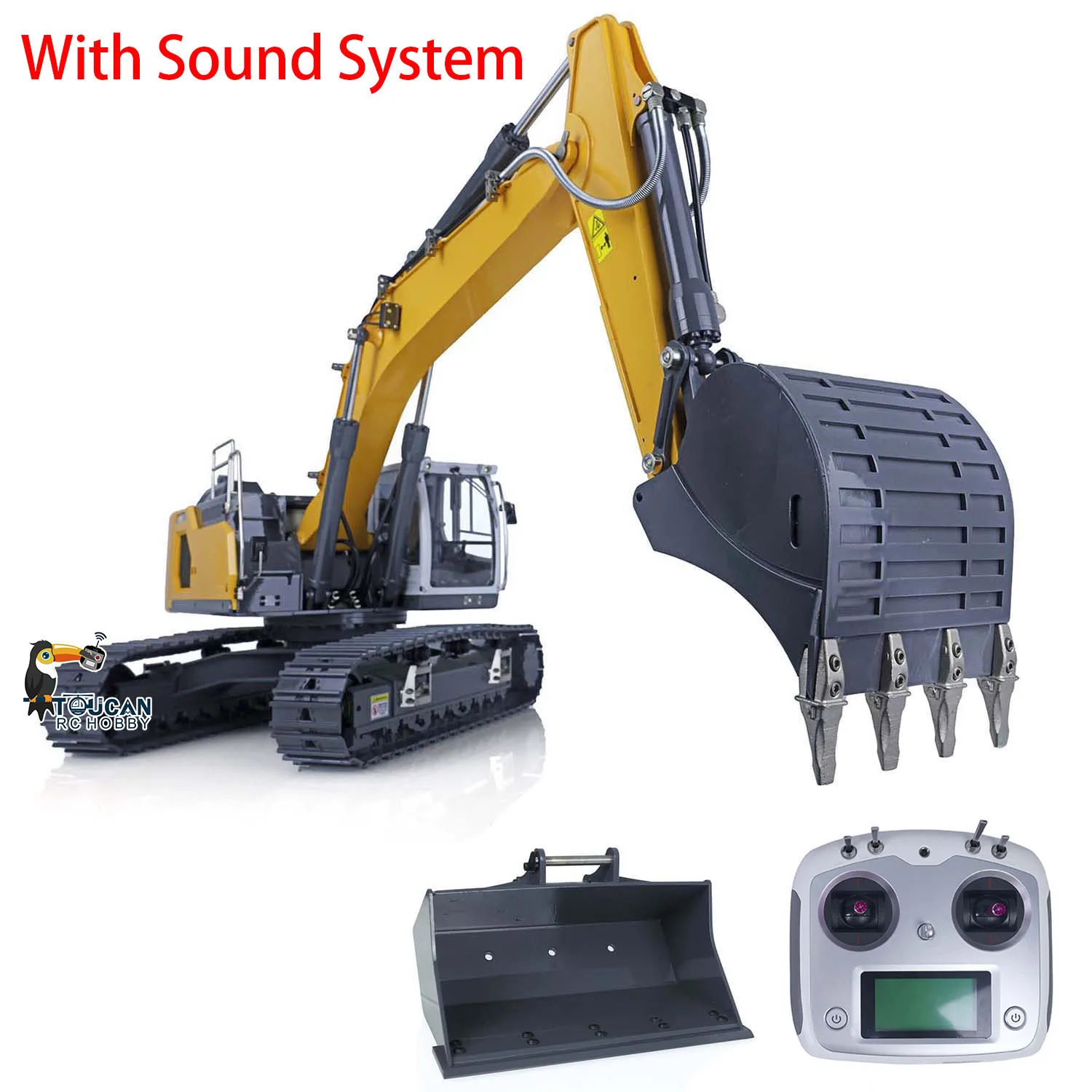 1/14 945 Hydraulic RC Excavator Metal Radio Control Painted Assembled Digger Sound Light System Toys for Boys TH23676