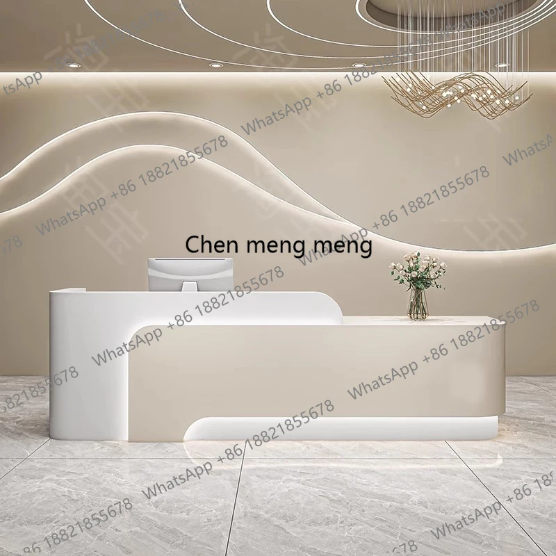 

Современные простые изогнутые стойки ресепшн для салонов красоты, эстетичные длинные стойки-витрины