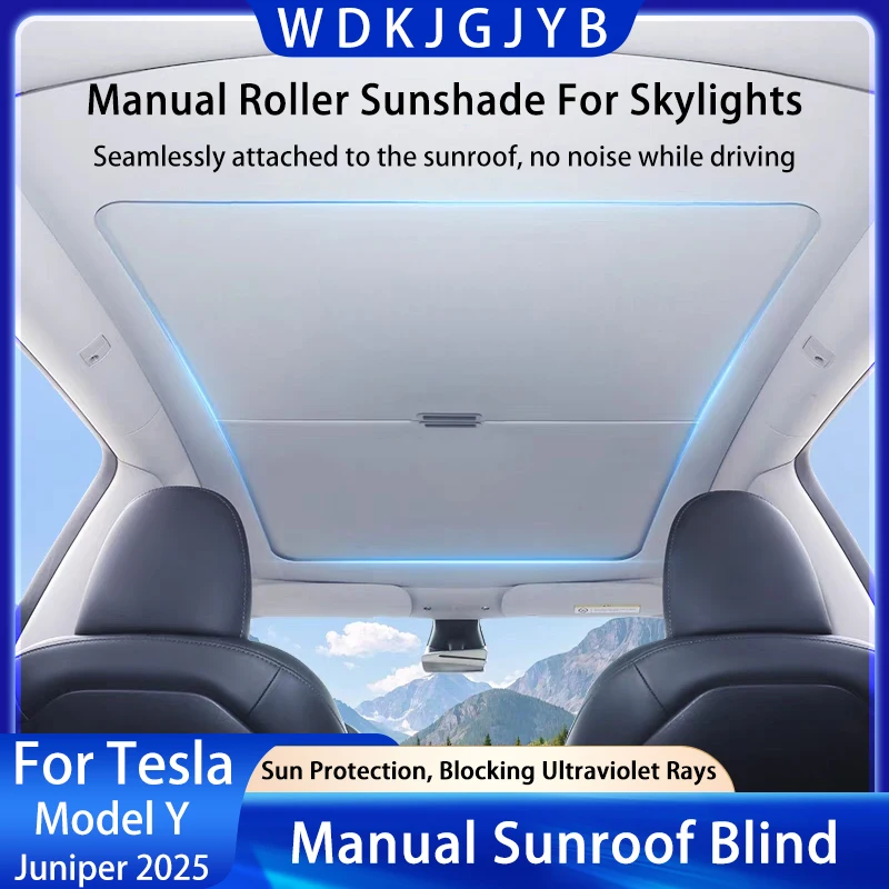 

Для Tesla New Model Y Juniper 2025 новый выдвижной солнцезащитный козырек на крышу прокрутка оригинальный солнцезащитный козырек плиссированный солнцезащитный крем люк на крыше