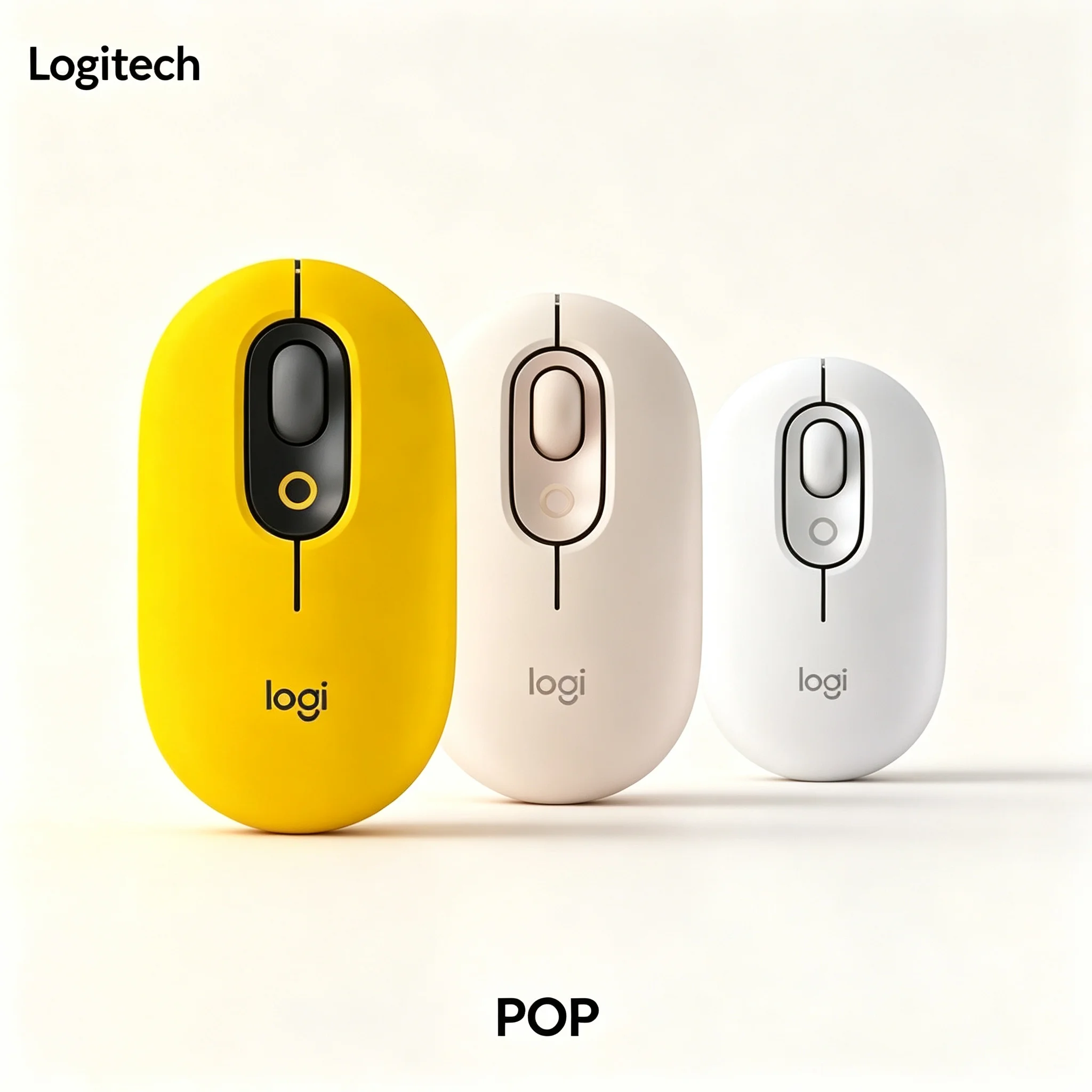 Genuine Logitech POP Mouse Wireless Mouse Cute Design Optical Sensor Mice for Office Use