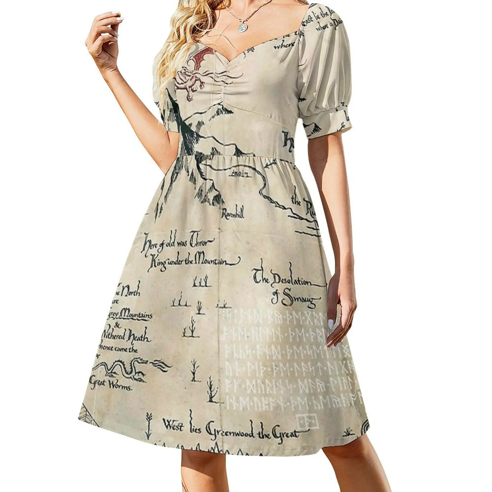 

The Map of Live Short-Sleeved Dress Women's summer dresses festival outfit women dresses for women 2025 luxury designer party