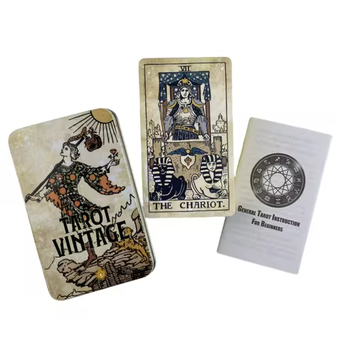 High-Quality Tin Box Tarot Vintage Cards Divination Deck With Paper Guidebook English Version Classical Board Games