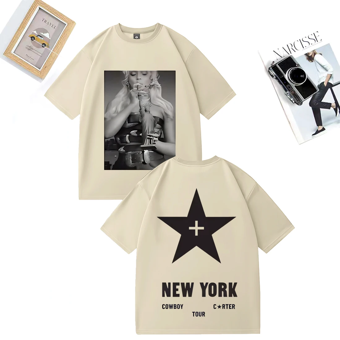 Beyonce Cowboy Carter Tour Fashion TShirt Men Women vintage Summer streetwear T-shirt Cotton Short Sleeve Hip Hop plus size tops