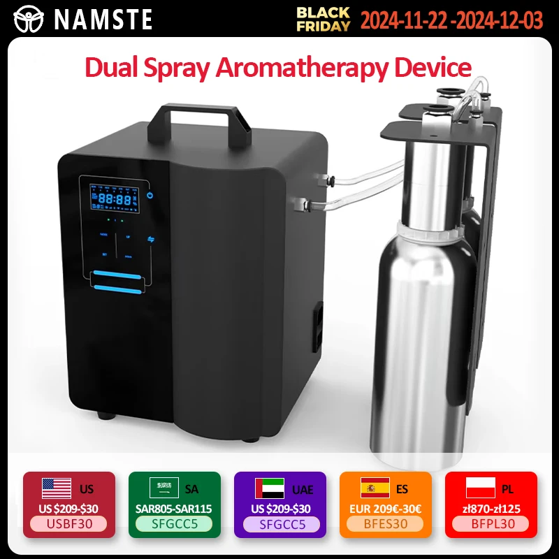 NAMSTE Hotel Home Scenting Device 10000m³ Commercial Electric Aromatic Diffuser Dual nozzles Aromatherapy Atomizer Aroma Burner