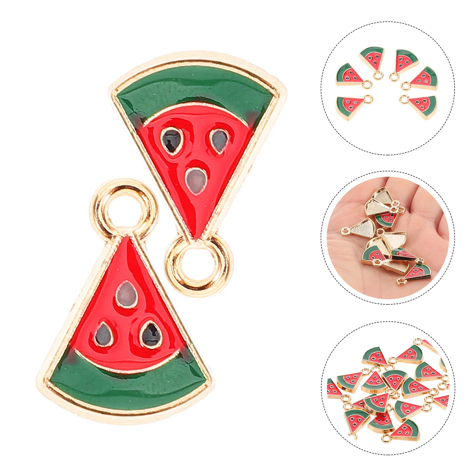 

20pcs Mini Watermelon Alloy Pendant Charms DIY Key Chain Earring Bracelet Jewelry Making Accessory Durable Stylish