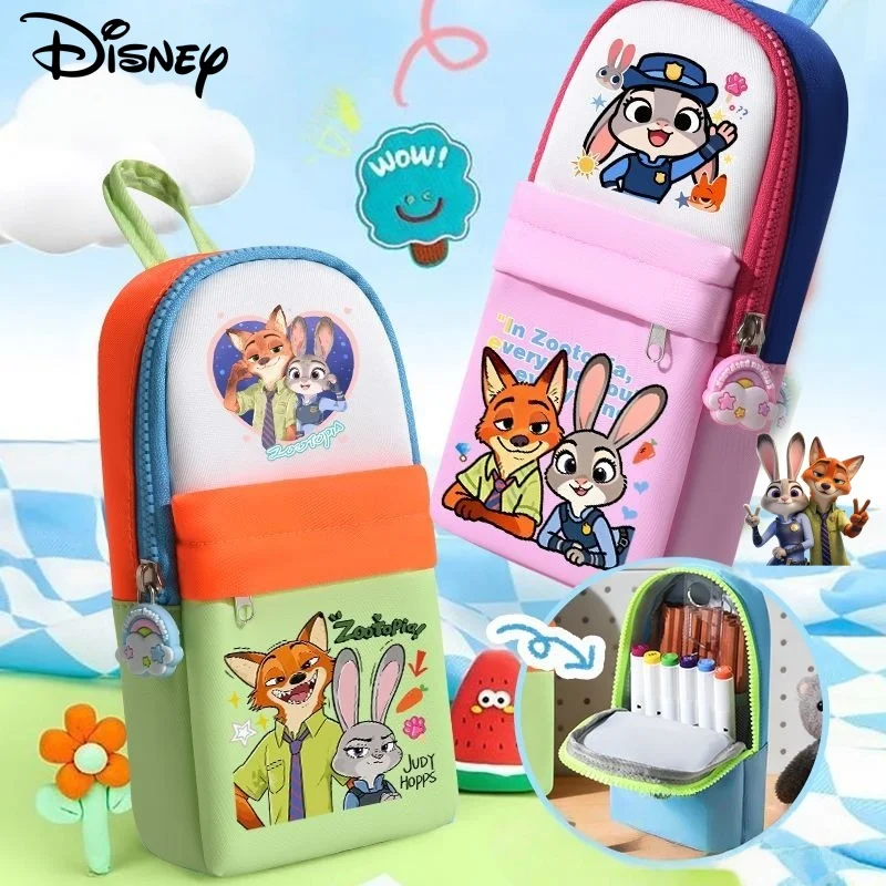 Disney Cute Cartoon Judy Nick Nieuwe unisex meerlaagse etui voor jongens en meisjes, stijlvolle en grote capaciteit briefpapierdoos