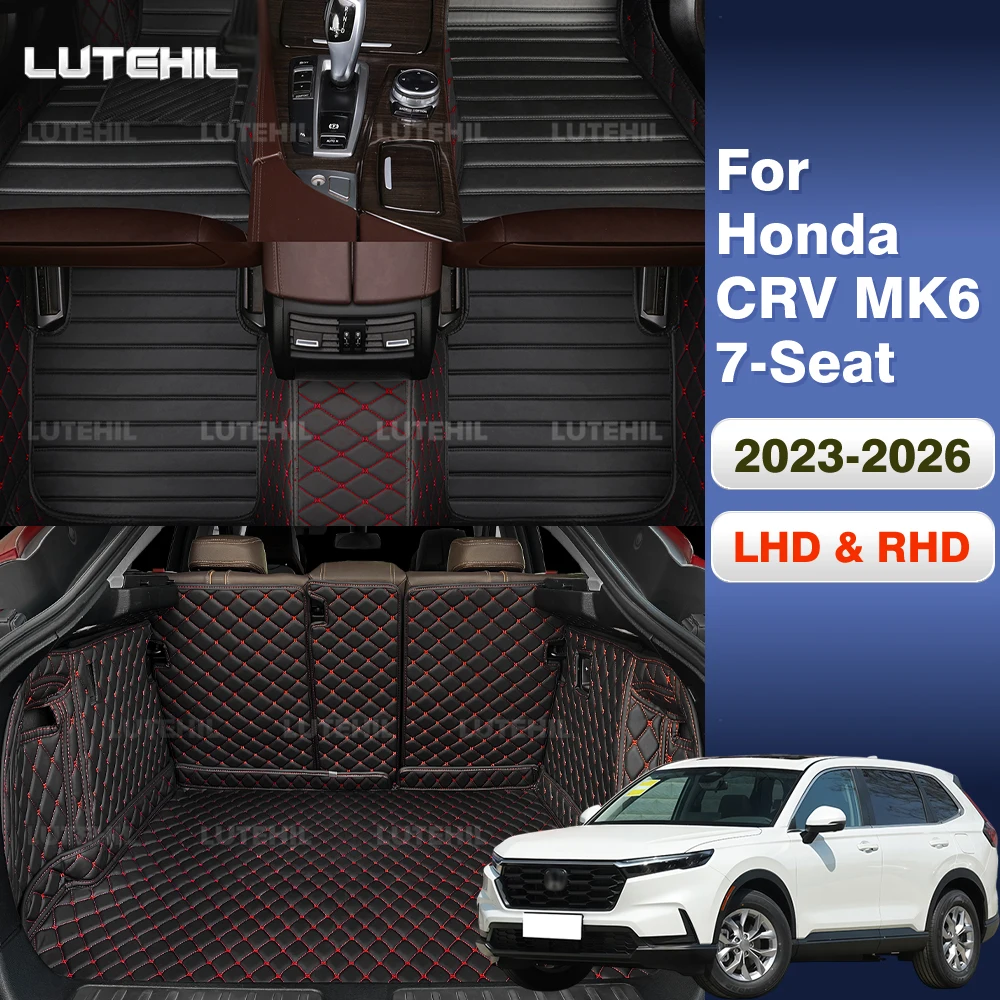 Car Floor Mats For Honda CRV MK6 7-Seat 2023-2026 25 24 Trunk mat Cargo Liner Protection Carpet Custom Floor Liners Accessories