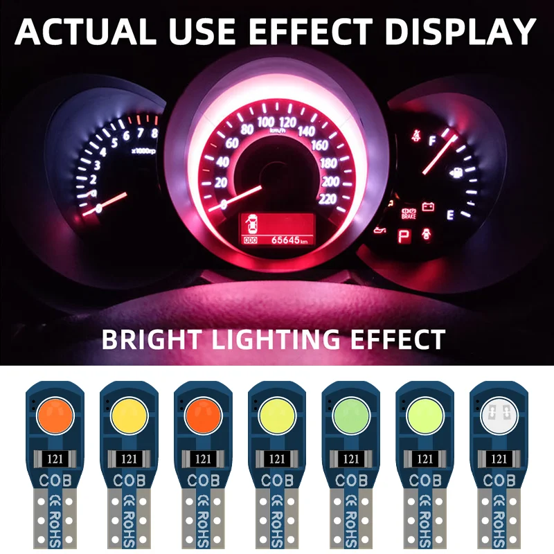

KEVANLY 50PCS T5 W3W 2SMD 12V LED Car Bulb Indicator Wedge Auto Instrument Lamp Dashboard Warning Indicator Car Interior Bulb