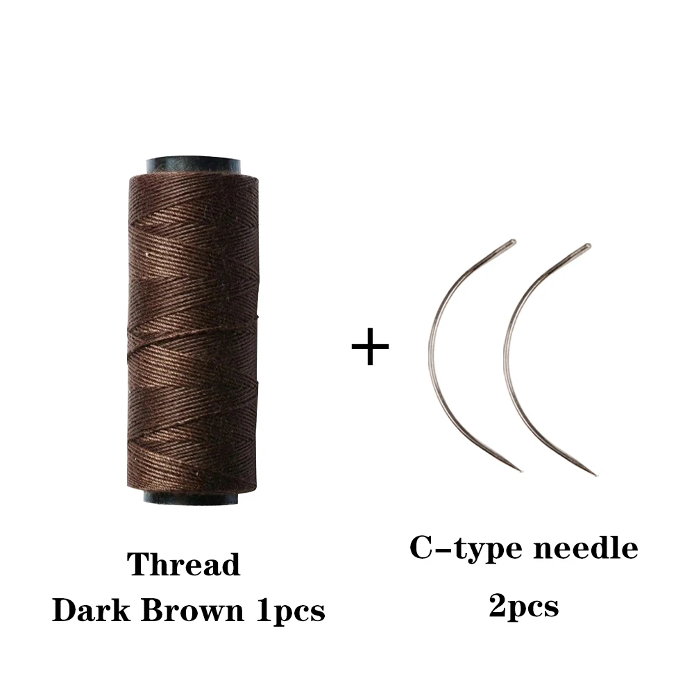 C Vorm Gebogen Naalden En Draad Voor Hair Extensions Haar Inslag Naaien Gereedschap 60Meter Haar Weven Draad Pruik Accessoires gereedschap