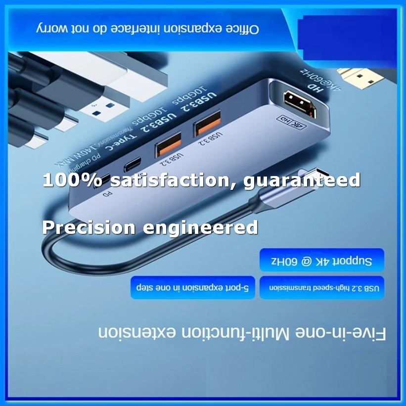 ●USB C Hub 10Gbps USB C Splitter PD 140W Charging USB 3.2 Hub Type C Docking Station for Laptop PC Phone Tablet-ABFB