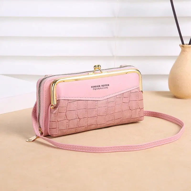 Women Fashion Shoulder Bags New Small Square Bag Embossed Crocodile Pattern High Capacity Mobile Phone Bag Lady Crossbody Bag