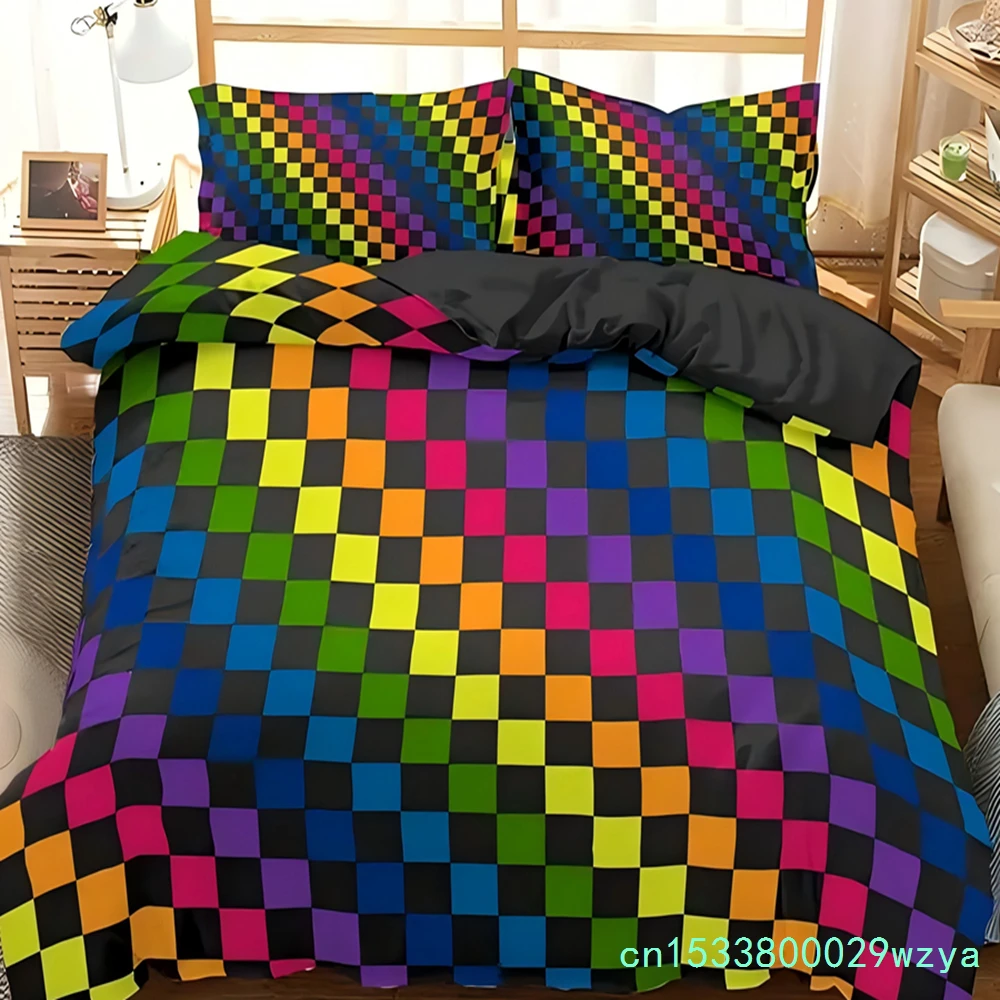 Rainbow Stripes 3D Printed Quilt Cover All Season Geometric Soft Bedding Cover Pillowcase Luxury Home Textiles Duvet Cover Sets