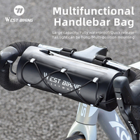 WEST BIKING Bicycle Handlebar Bag 2L Multifunctional Waterproof Bike Front Bag Cycling Handbag Shoulder Bag Bike Accessories