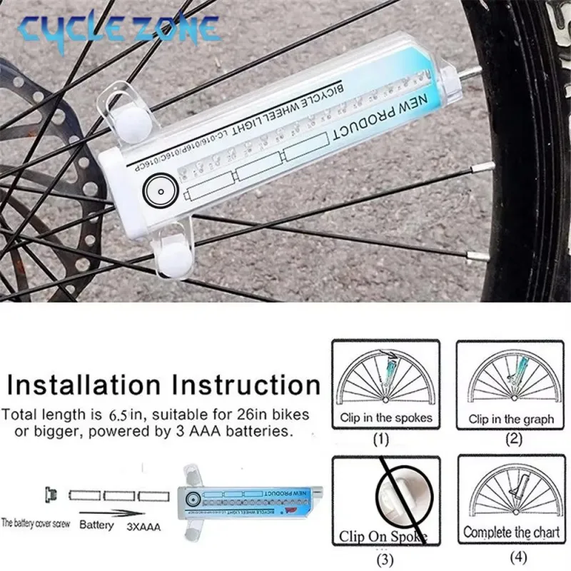 32LED Bicycle Wheel Spoke Light Colorful Mountain Road Bike Spoke Safety Warning Signal Lamp Without Battery Cycling Accessories
