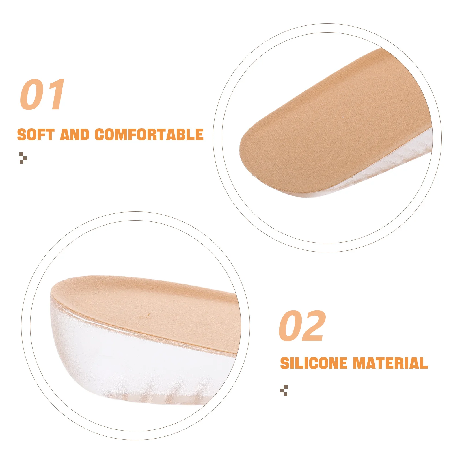 1 زوج غير مرئية الارتفاع زيادة النعال لينة سيليكون جل كعب رفع إدراج للرجال النساء حذاء الارتفاع الداعم مريحة تناسب #5