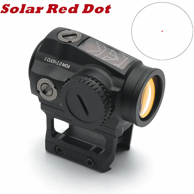 

Holographic Optics SPC-Solar Red Dot Sight Reflex 2 MOA Collimator Scope W/ 20mm Riser Mount For Rifle Airsoft Hunting Shooting