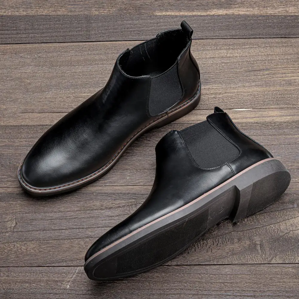 

40~46 Chelsea Boots Men Nice Brand Comfortable Fashion Leather Men Boots #KD5232