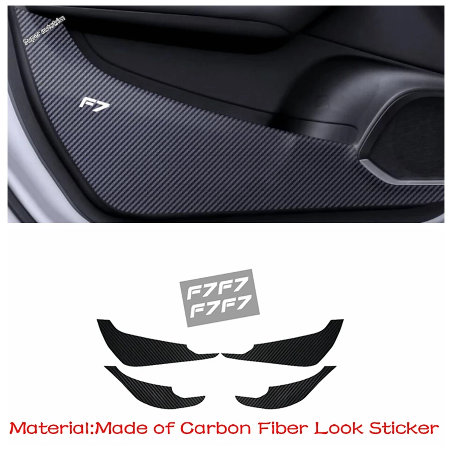 Accessories Inner Car Door Anti-Kick Pad Protection Cover Side Film Carbon Fiber Look Stickers Fit For Haval F7 F7X 2018 - 2022