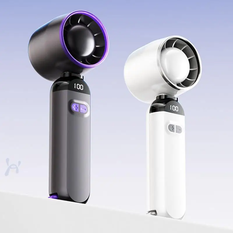 Travel Fan Bladeless Desk Fan 100-Speed Rechargeable Blower Quiet Cooling Gadget For Outdoor Camping Beach Bedroom Desk Gym Dorm