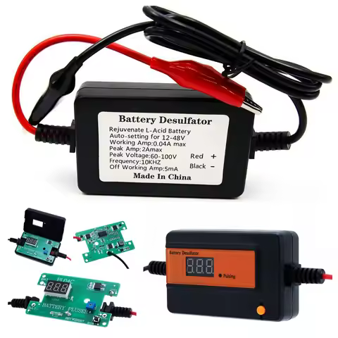4A Battery Desulfator，Battery Maintainer Designed for Cars, Trucks, Motorcycles, ATV, Boats, RV Battery, for 12V,24V,36V,48V,